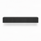 65" Floating LED TV Stand, Wall-Mounted – Black — studio hero