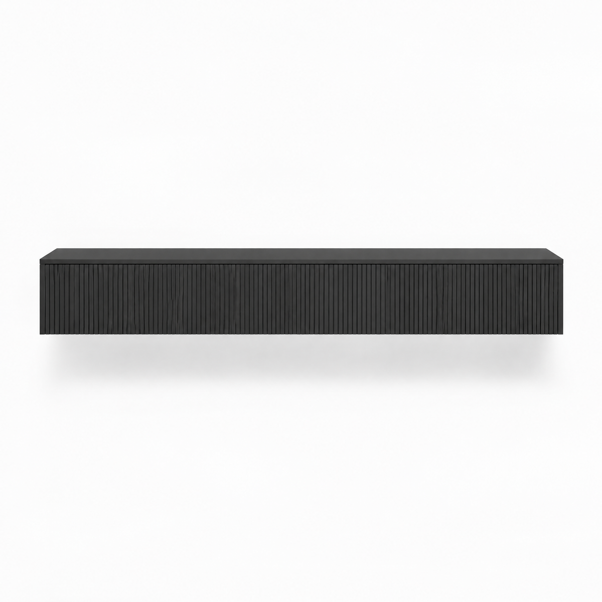 65" Floating LED TV Stand, Wall-Mounted – Black — studio hero