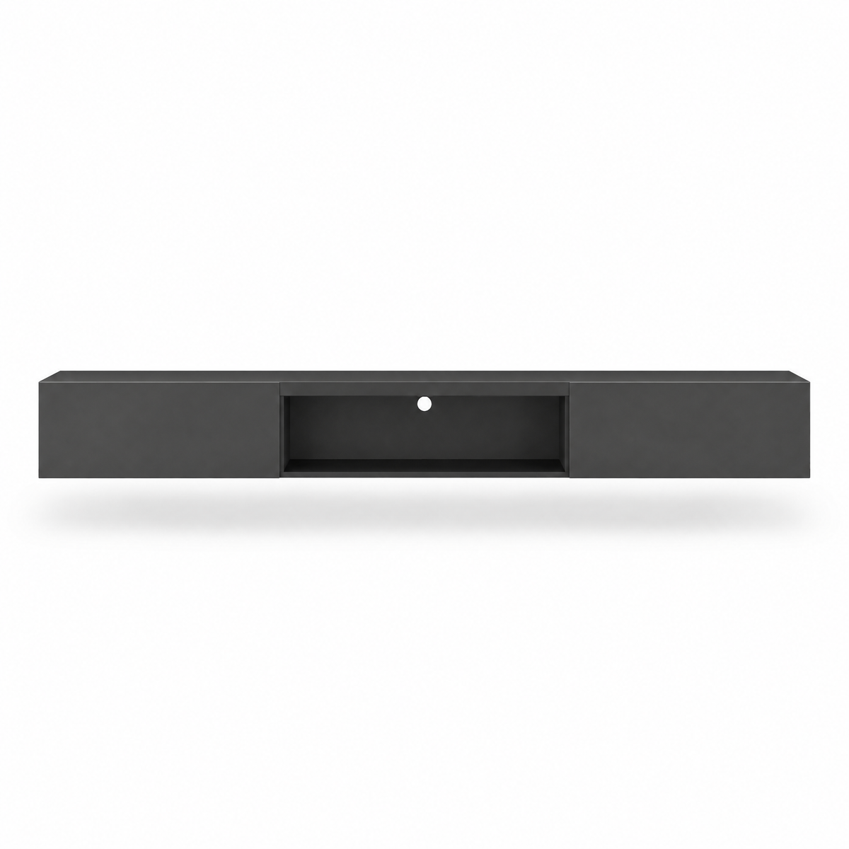 63" Floating LED TV Stand, Wall-Mounted – Black — studio hero