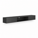 63" Floating LED TV Stand, Wall-Mounted – Black — studio side profile