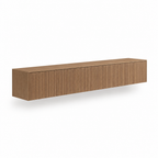 65" Floating LED TV Stand, Wall-Mounted – Wood — studio side profile