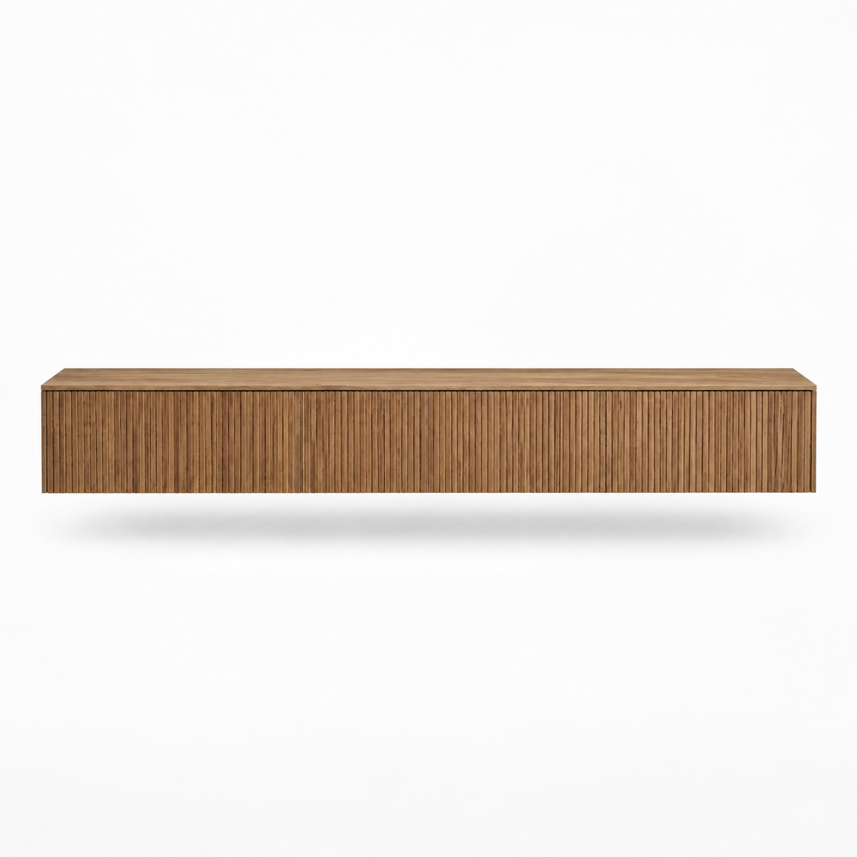 65" Floating LED TV Stand, Wall-Mounted – Wood — studio hero