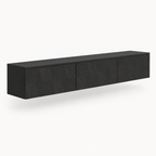 67" Floating LED TV Stand, Wall-Mounted – Black — studio side profile