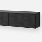 67" Floating LED TV Stand, Wall-Mounted – Black — studio detail