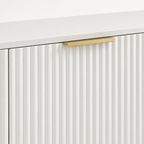 Fluted 69" TV Stand, Gold Legs & Cabinets – White — studio detail
