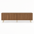 69" Fluted TV Stand with 4 Storage Doors – Wood — studio hero