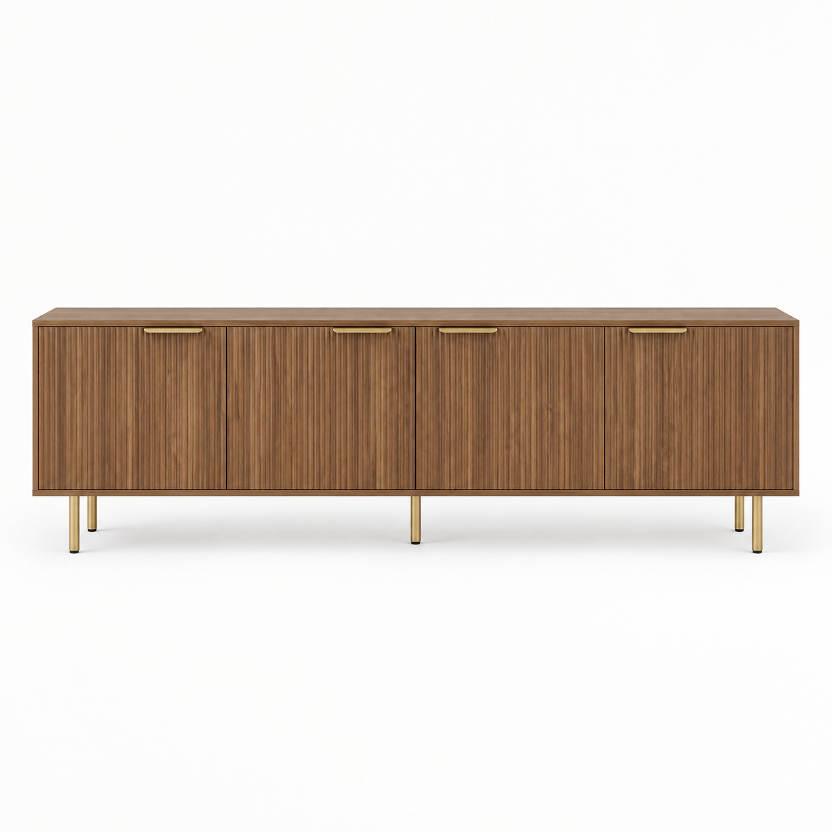 69" Fluted TV Stand with 4 Storage Doors – Wood — studio hero