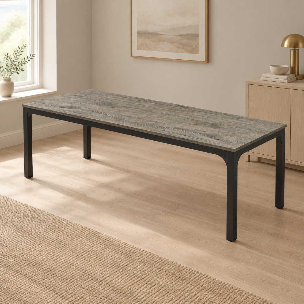 Executive Computer Desk, Rectangular – Black/Gray — office wide
