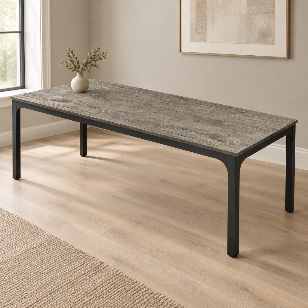 Executive Computer Desk, Rectangular – Black/Gray — office three-quarter left