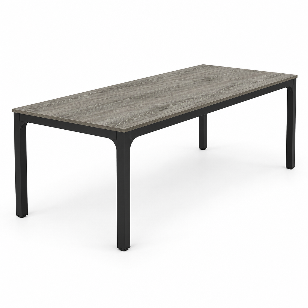 Executive Computer Desk, Rectangular – Black/Gray — studio side profile