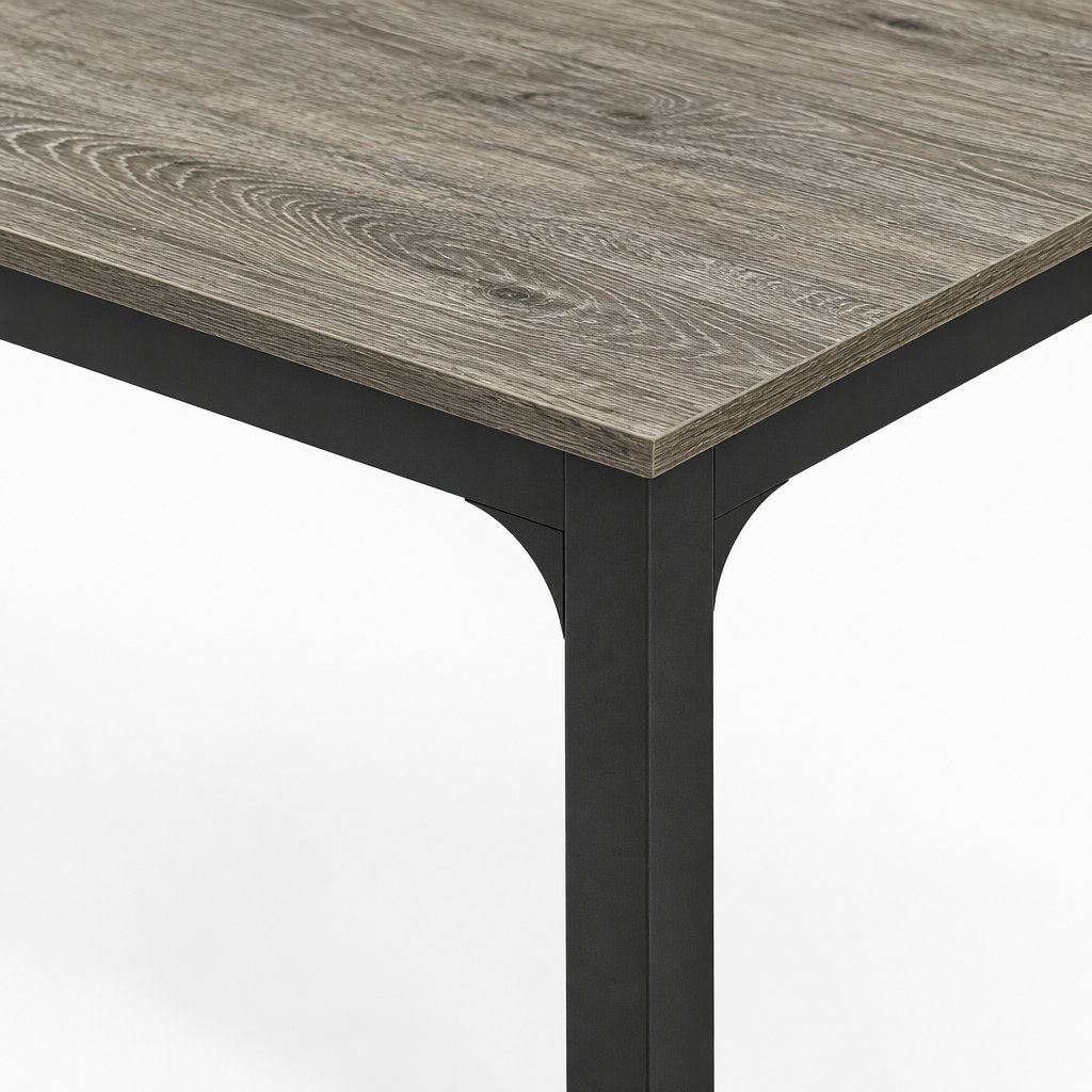 Executive Computer Desk, Rectangular – Black/Gray — studio detail
