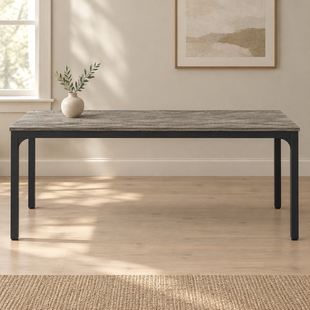 Executive Computer Desk, Rectangular – Black/Gray — office front