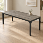 Executive Computer Desk, Rectangular – Black/Gray — office three-quarter right
