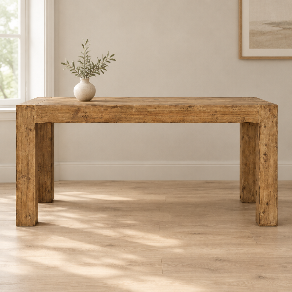 Rustic Wood Writing Desk, Home Office – Brown — office front