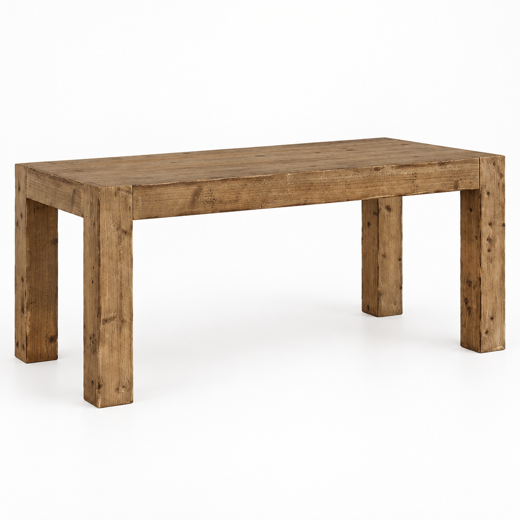 Rustic Wood Writing Desk, Home Office – Brown — studio three-quarter