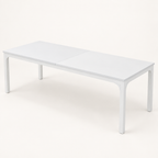 Dual-Workspace Computer Desk, Conference Table – White — studio three-quarter