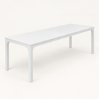 Dual-Workspace Computer Desk, Conference Table – White — studio side profile