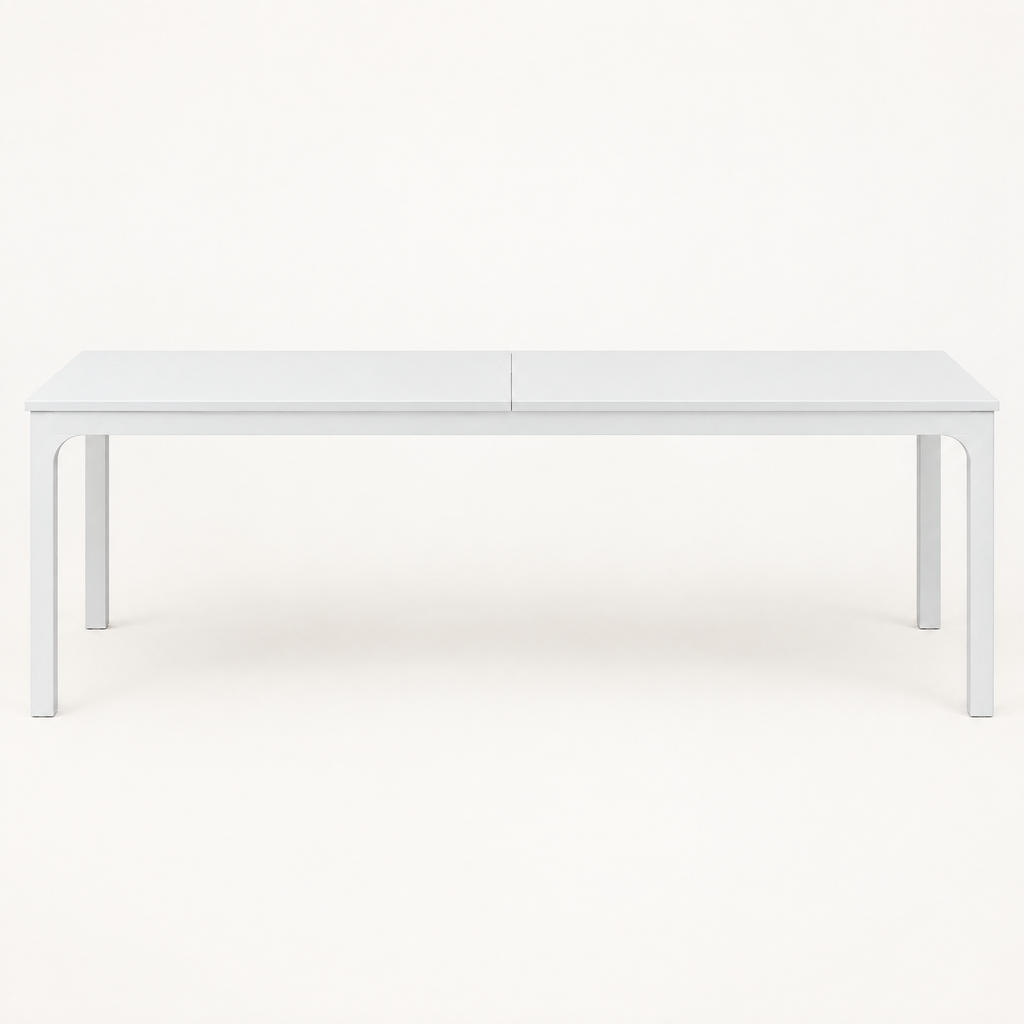 Dual-Workspace Computer Desk, Conference Table – White — studio hero