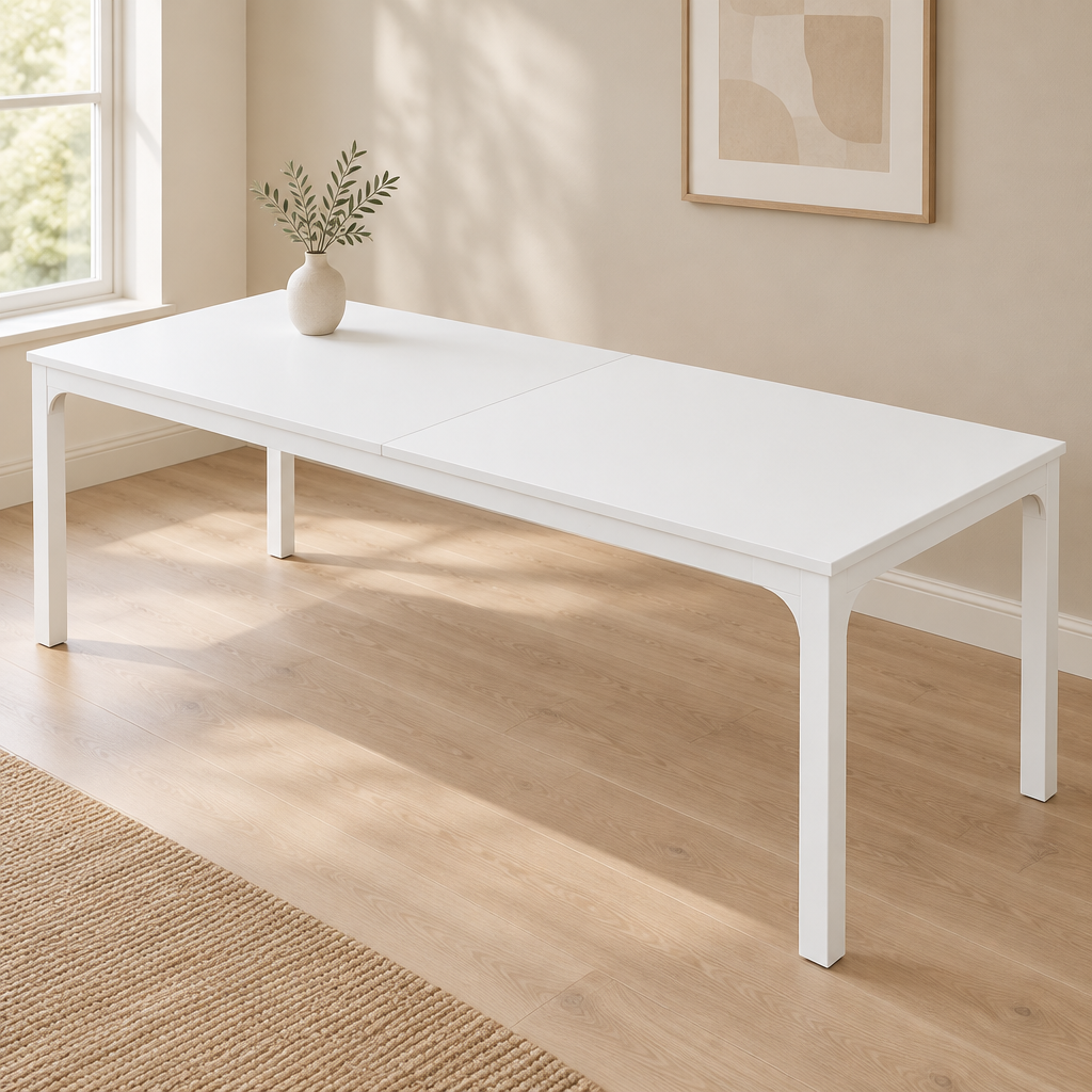 Dual-Workspace Computer Desk, Conference Table – White — office three-quarter right