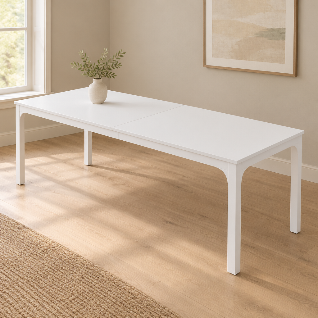 Dual-Workspace Computer Desk, Conference Table – White — office three-quarter left
