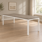 Extra-Long Conference Table & Writing Desk – Taupe — office three-quarter right