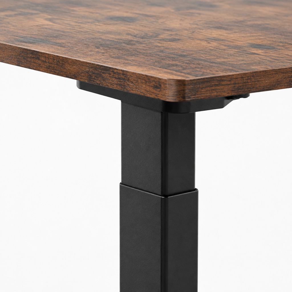 Electric Standing Desk, Height-Adjustable – Brown — studio detail