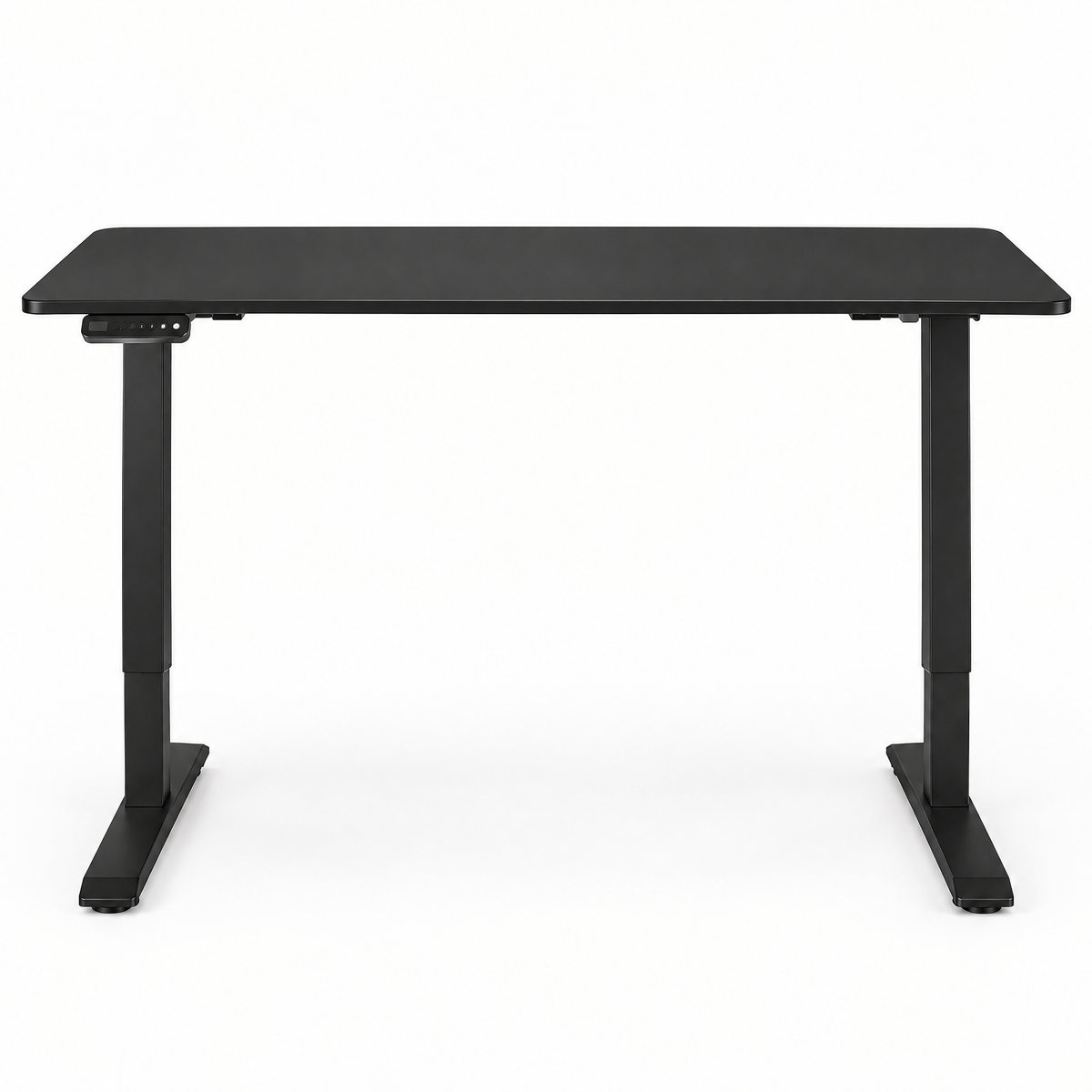 Electric Standing Desk, Height-Adjustable – Black — studio product photo, front view