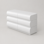 6-Drawer Dresser, Handleless Modern Chest – White — studio product photo, side profile