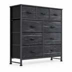 9-Drawer Fabric Dresser, Tall Chest Organizer — studio product photo, side profile
