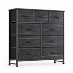 9-Drawer Fabric Dresser, Tall Chest Organizer — studio product photo, three-quarter view