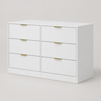 6-Drawer Dresser, Simply Modern Chest – White — studio product photo, side profile