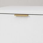 6-Drawer Dresser, Simply Modern Chest – White — close-up detail of drawer front and gold pull
