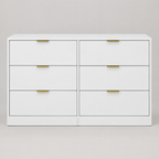 6-Drawer Dresser, Simply Modern Chest – White — studio product photo, front view