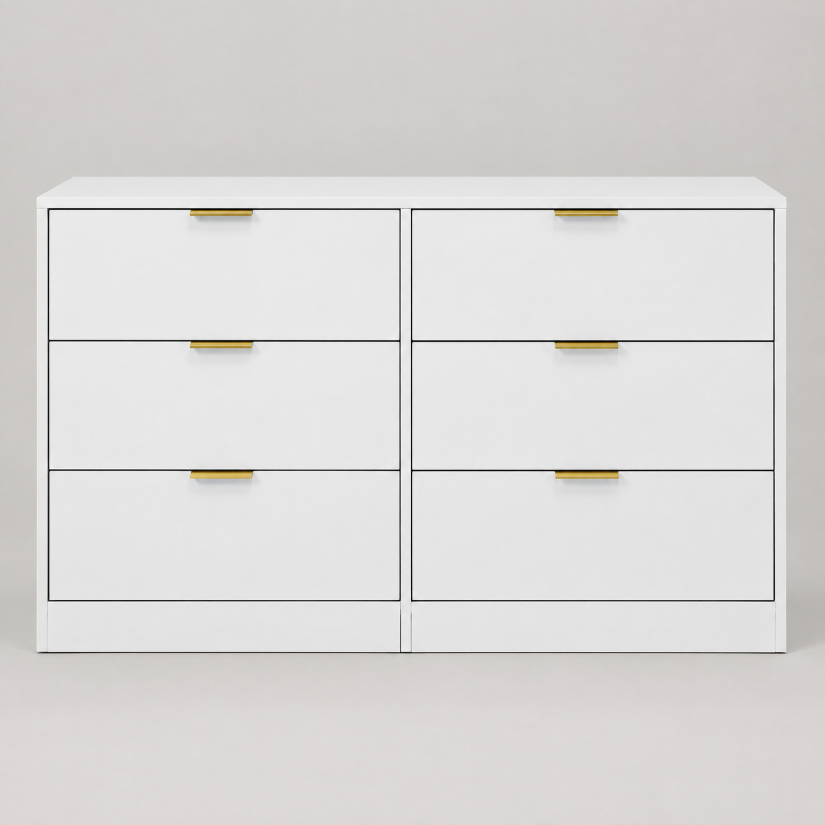 6-Drawer Dresser, Simply Modern Chest – White — studio product photo, front view
