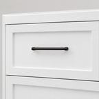 7-Drawer Metal Dresser, Wide Low-Profile – White — close-up detail of drawer front and pull