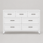 7-Drawer Metal Dresser, Wide Low-Profile – White — studio product photo, front view