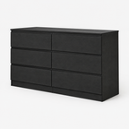 6-Drawer Dresser, Hidden-Handle Design – Black — studio product photo, side profile
