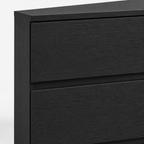 6-Drawer Dresser, Hidden-Handle Design – Black — close-up detail of hidden-handle drawer edge