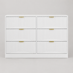 6-Drawer Dresser, Modern Chest of Drawers – White — studio product photo, front view