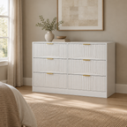 6-Drawer Dresser, Modern Chest of Drawers – White — wider bedroom scene