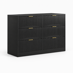 6-Drawer Dresser, Modern Chest of Drawers – Black — studio product photo, three-quarter view