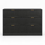 6-Drawer Dresser, Modern Chest of Drawers – Black — studio product photo, front view