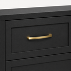 6-Drawer Metal Dresser, Smooth-Glide – Black — close-up detail of drawer front and gold pull