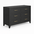 6-Drawer Metal Dresser, Smooth-Glide – Black — studio product photo, side profile