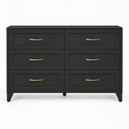 6-Drawer Metal Dresser, Smooth-Glide – Black — studio product photo, front view