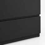 6-Drawer Wide Dresser, Chest of Drawers – Black — close-up detail of handleless drawer edge