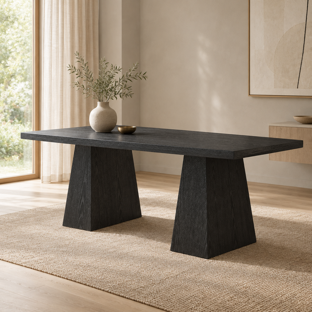 Everyday Dining Table, Kitchen — styled dining room, three-quarter right view