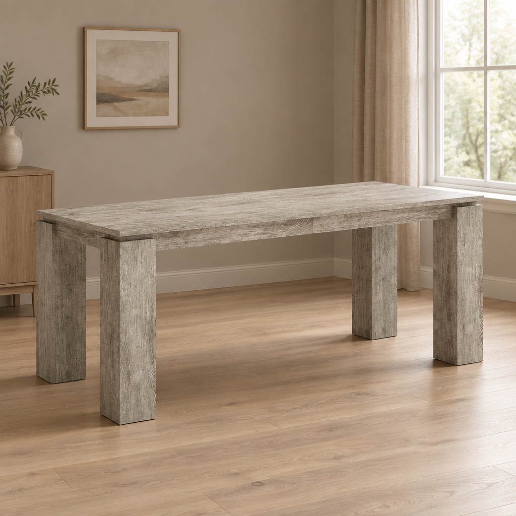 Family Dining Table, Kitchen & Dining — styled dining room, three-quarter right view