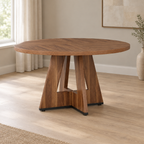 Wood Dining Table, Dining Room — styled dining room, three-quarter left view