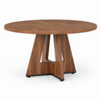 Wood Dining Table, Dining Room — studio product photo, three-quarter view